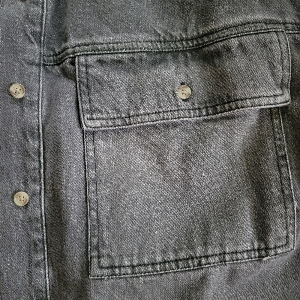 Universal Thread Gray Button Up Jean Shirt Jacket - Picture 3 of 6